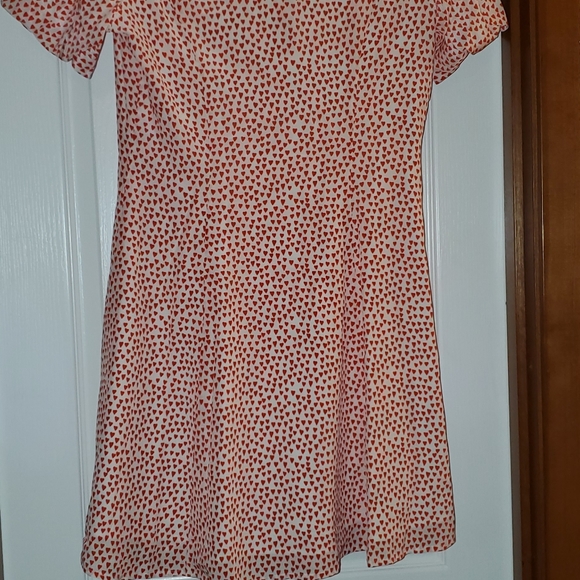 Milly Heart Print Silk Aspen Dress Zooey Deschanel - Picture 7 of 13